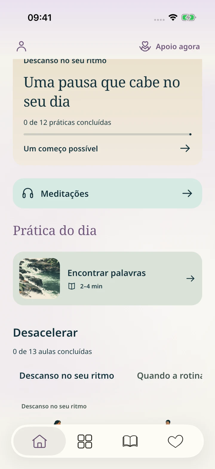 Mapa de aulas do caminho Desacelerar